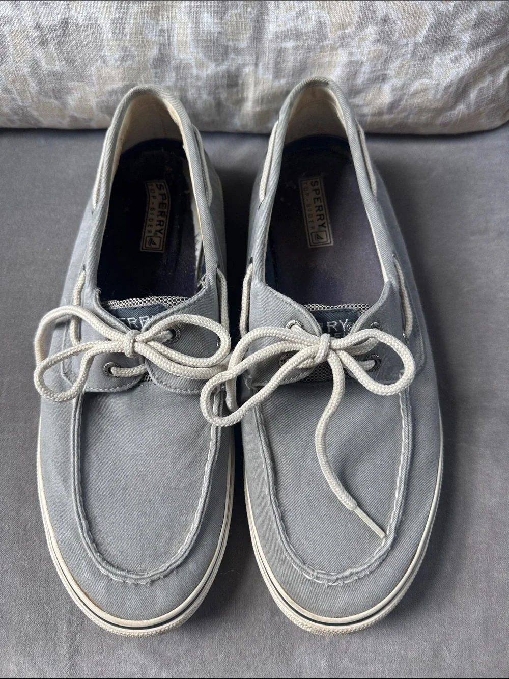 Sperry Men's Grey Canvas Boat Shoes size 10.5 M